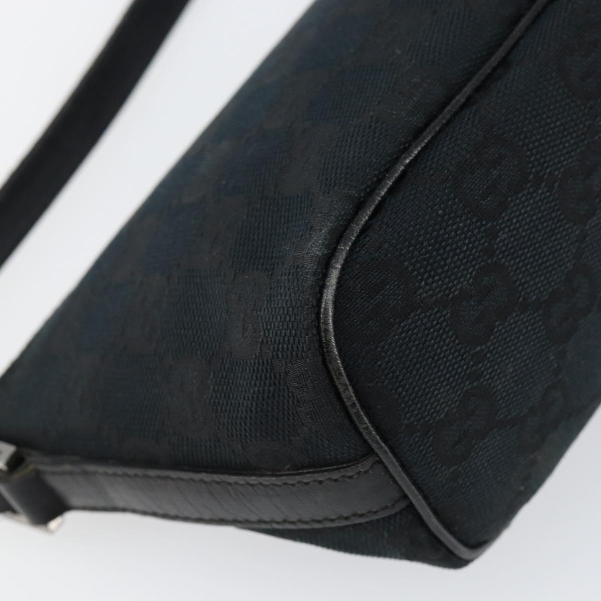 GUCCI GG Canvas Sherry Line Accessory Pouch Black 141809 Auth 144582
