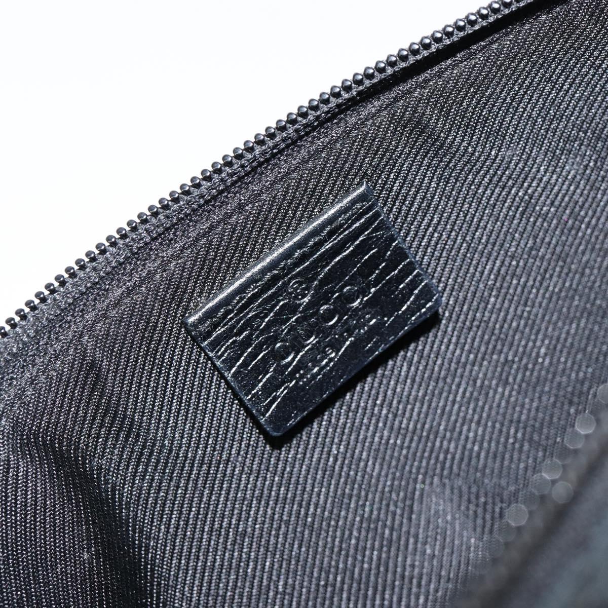 GUCCI GG Canvas Sherry Line Accessory Pouch Black 141809 Auth 144582