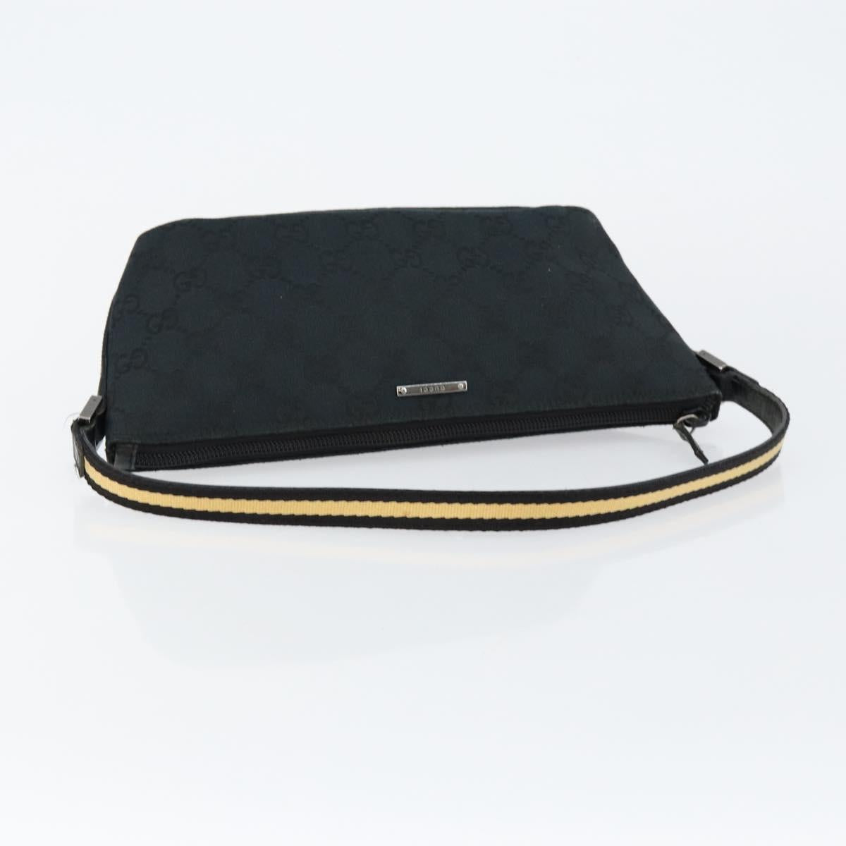 GUCCI GG Canvas Sherry Line Accessory Pouch Black 141809 Auth 144582
