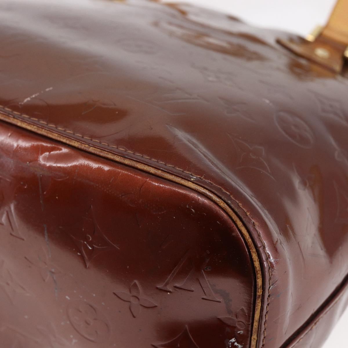 LOUIS VUITTON Monogram Vernis Houston Hand Bag Bronze M91122 LV Auth 144595