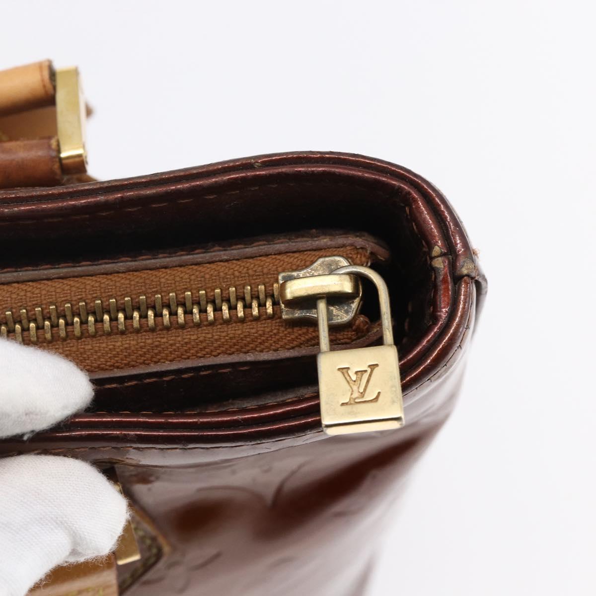 LOUIS VUITTON Monogram Vernis Houston Hand Bag Bronze M91122 LV Auth 144595