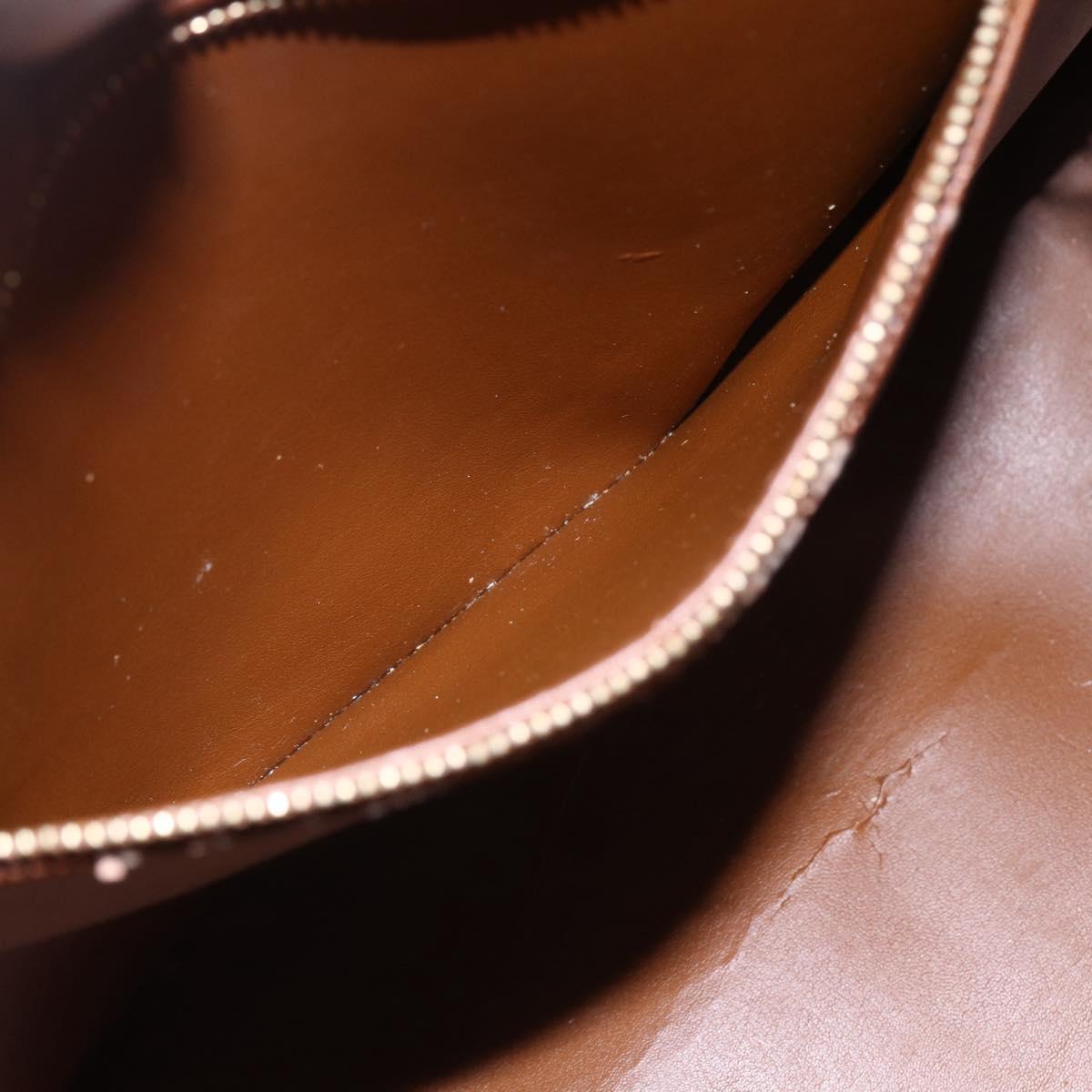 LOUIS VUITTON Monogram Vernis Houston Hand Bag Bronze M91122 LV Auth 144595