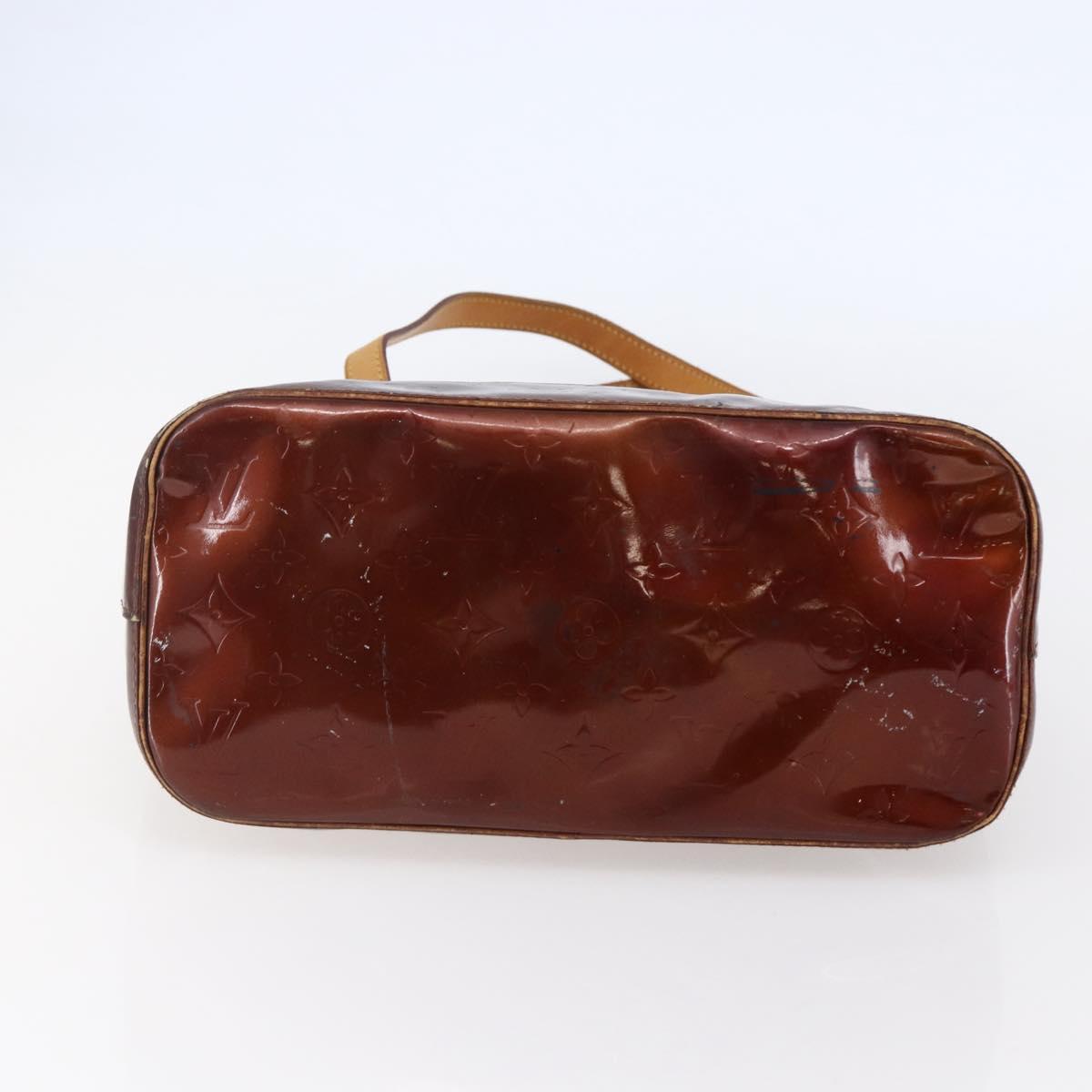 LOUIS VUITTON Monogram Vernis Houston Hand Bag Bronze M91122 LV Auth 144595