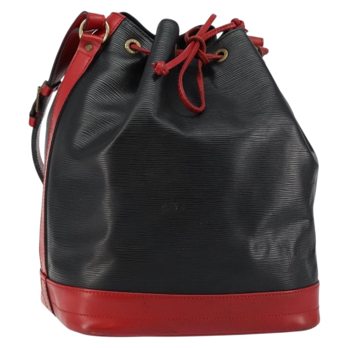 LOUIS VUITTON Epi Noe Shoulder Bag Bicolor Black Red M44017 LV Auth 144596