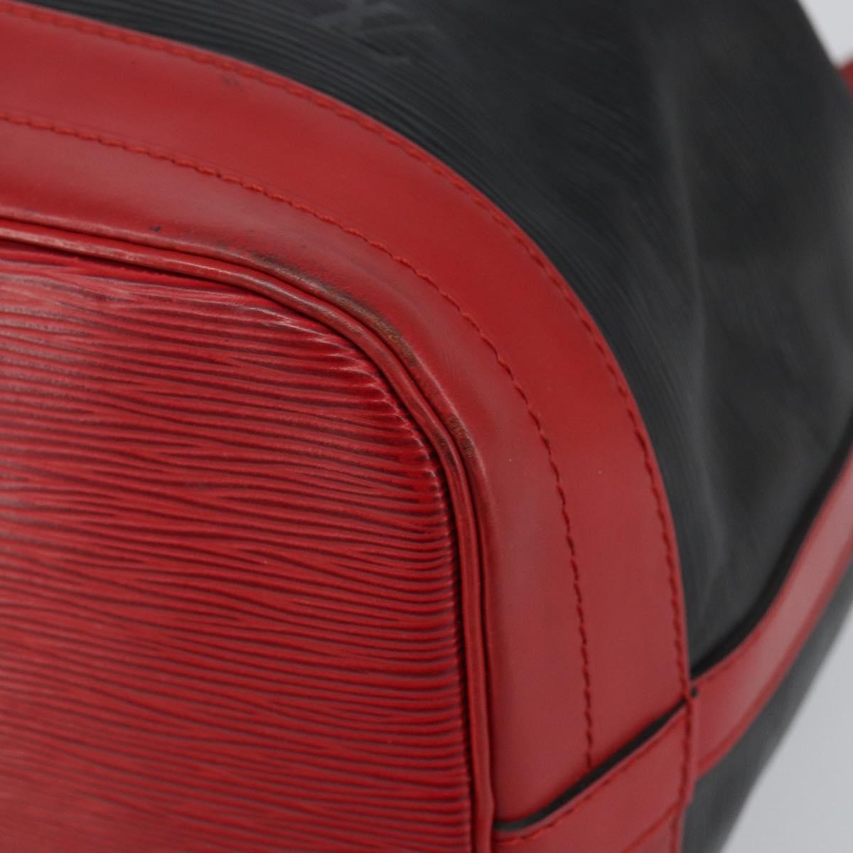 LOUIS VUITTON Epi Noe Shoulder Bag Bicolor Black Red M44017 LV Auth 144596