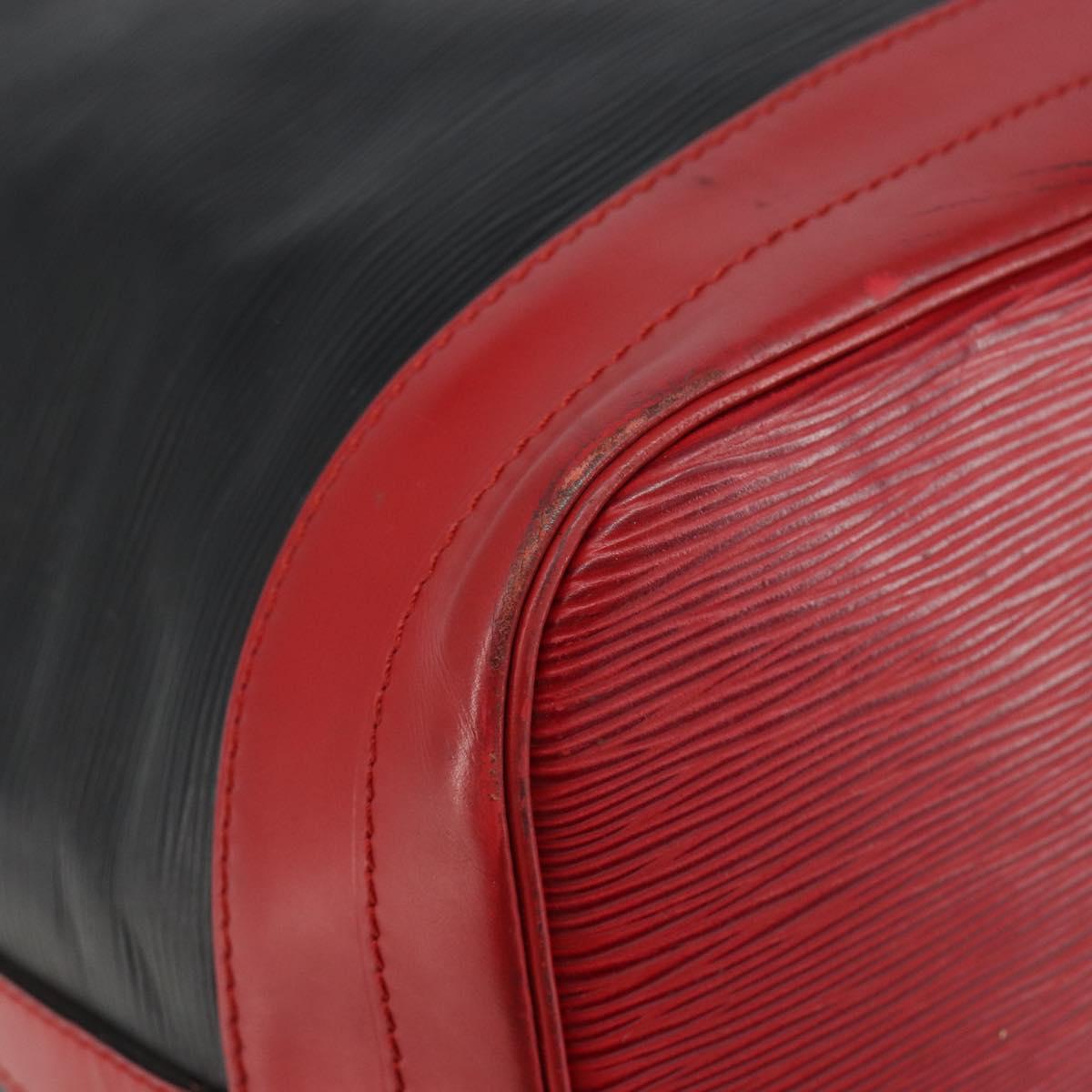 LOUIS VUITTON Epi Noe Shoulder Bag Bicolor Black Red M44017 LV Auth 144596