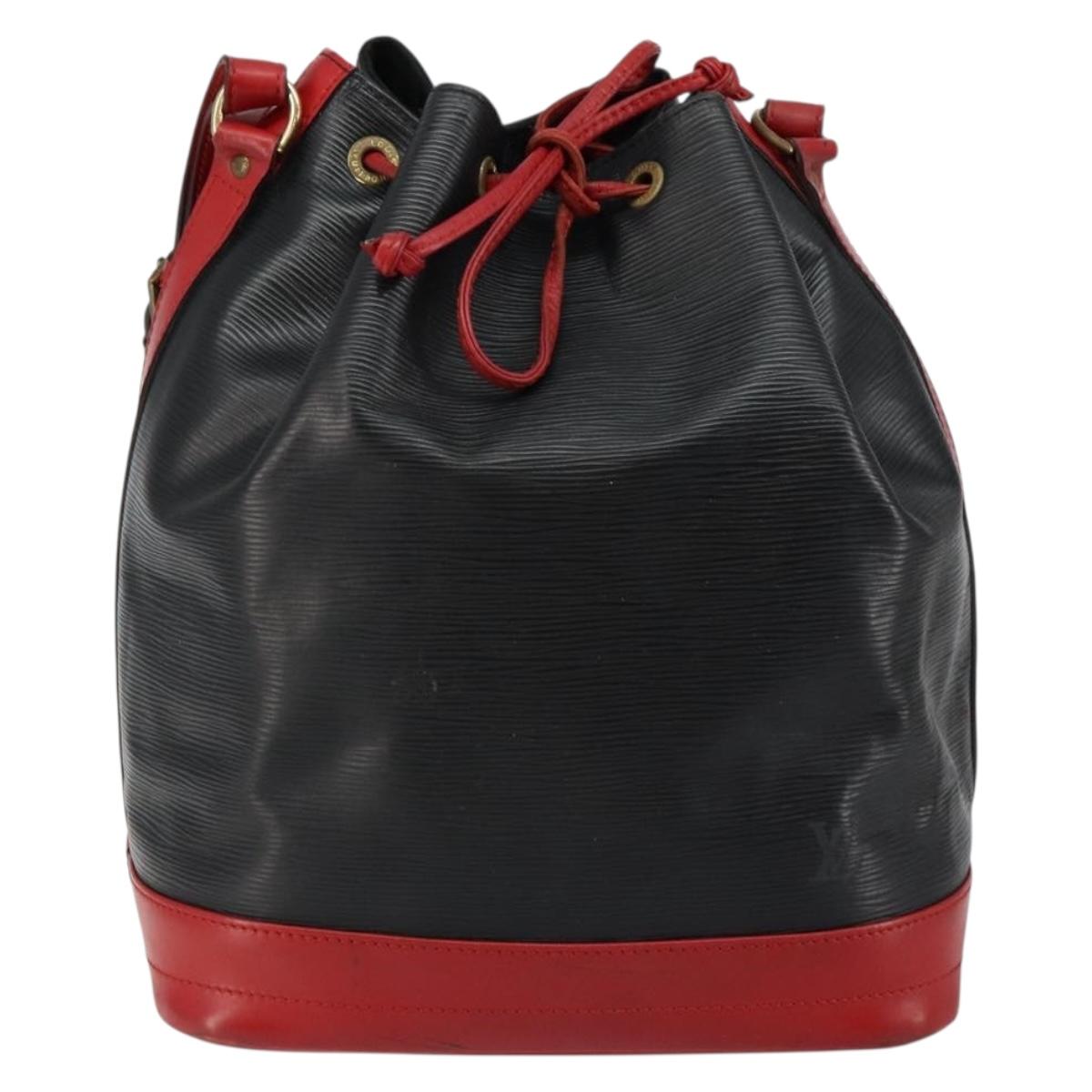 LOUIS VUITTON Epi Noe Shoulder Bag Bicolor Black Red M44017 LV Auth 144596