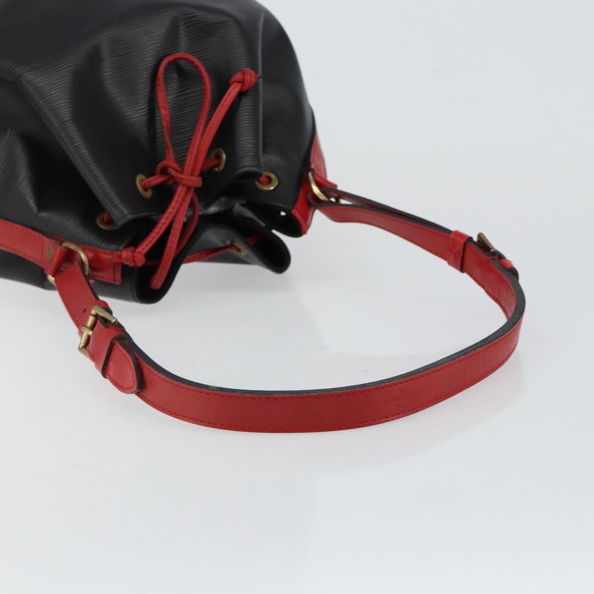 LOUIS VUITTON Epi Noe Shoulder Bag Bicolor Black Red M44017 LV Auth 144596