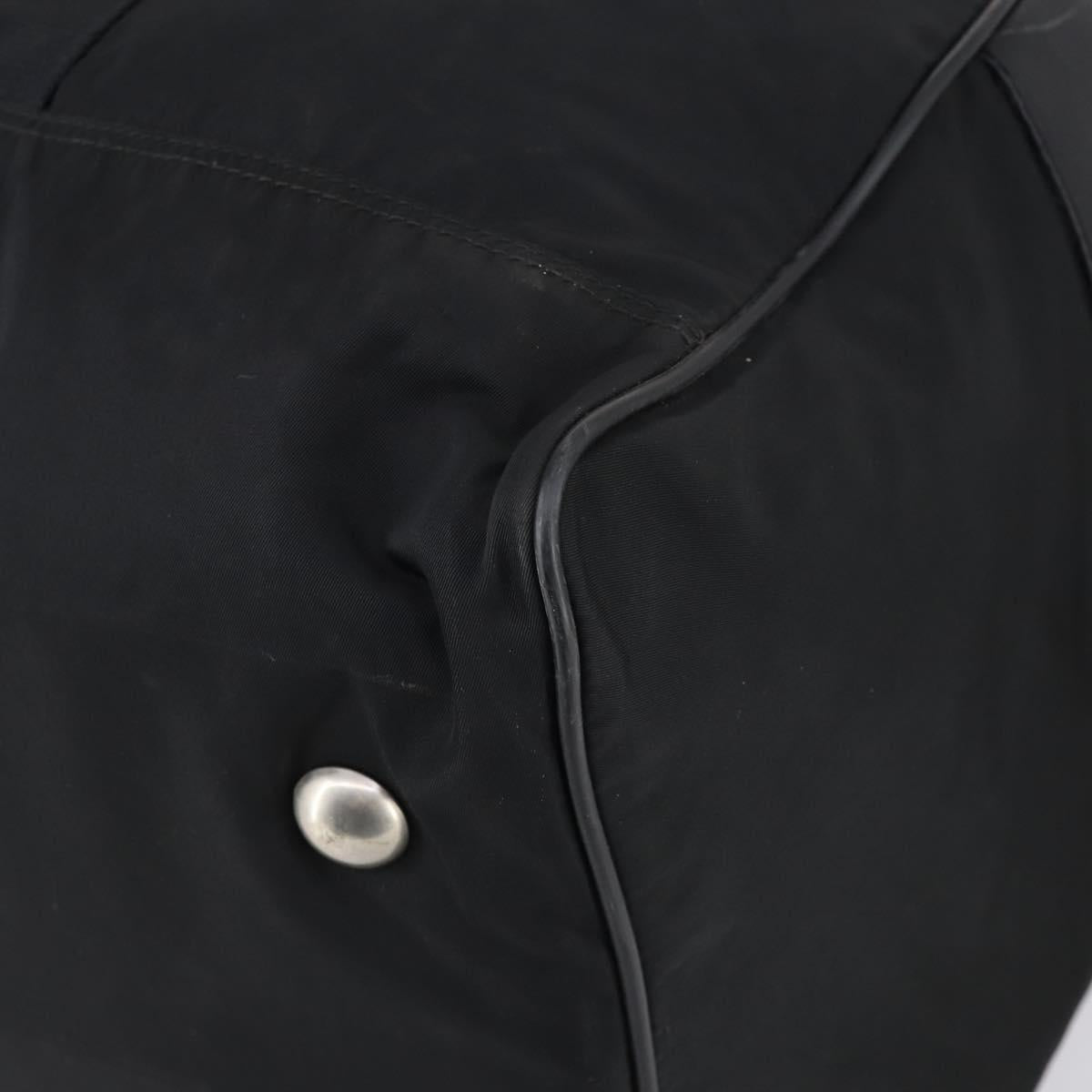 PRADA Boston Bag Nylon 2way Black Silver Auth 144598