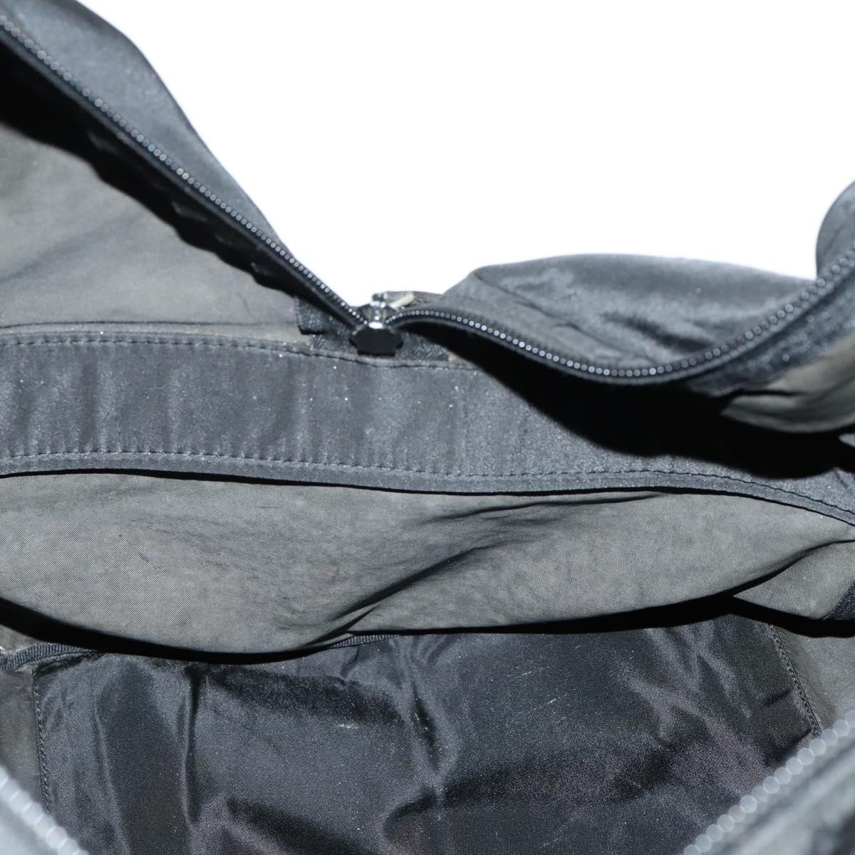 PRADA Boston Bag Nylon 2way Black Silver Auth 144598