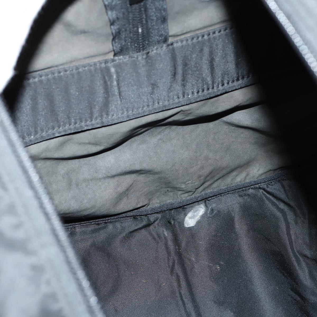 PRADA Boston Bag Nylon 2way Black Silver Auth 144598