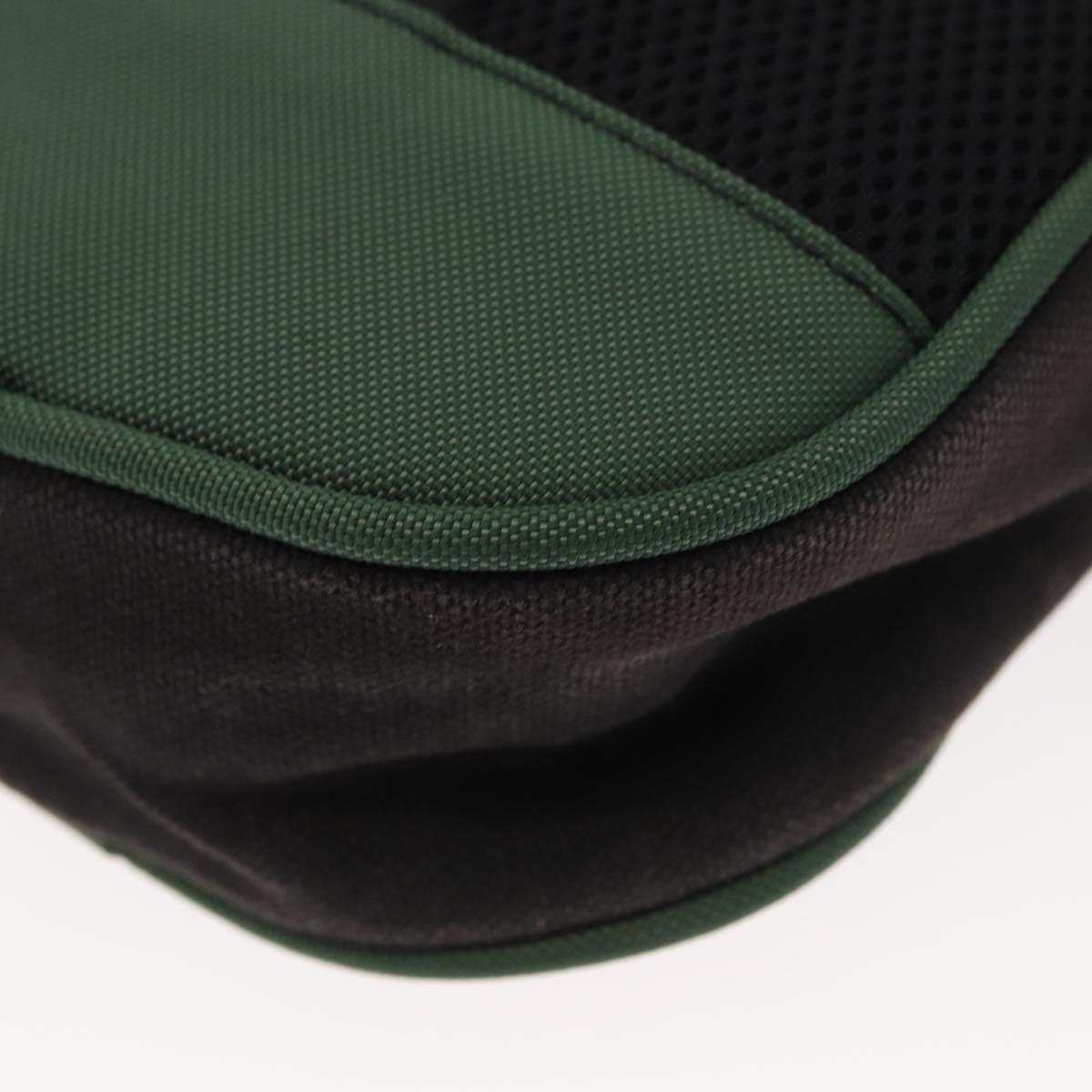 CHANEL Sports COCO Mark Shoulder Bag Canvas Black Green CC Auth 144599