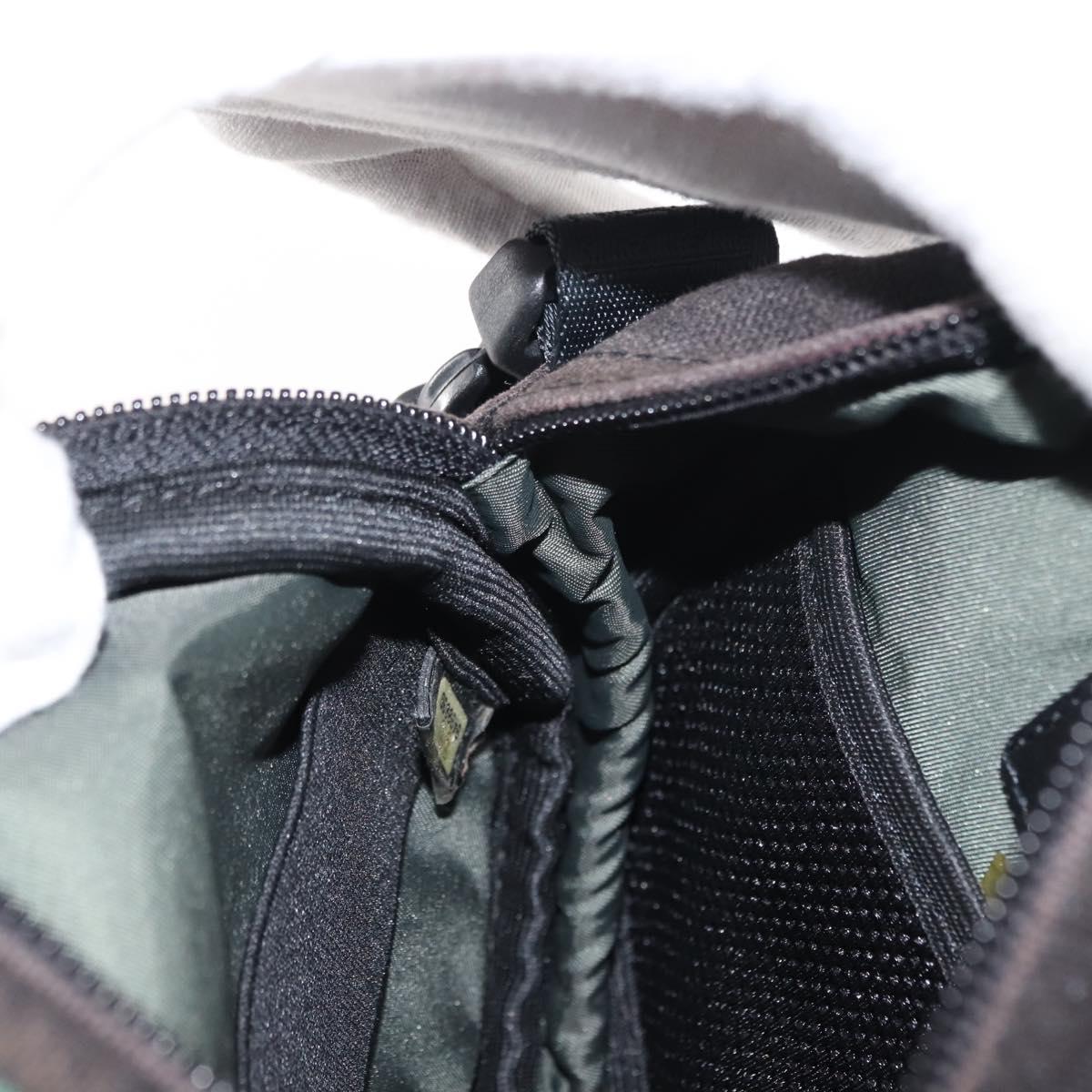 CHANEL Sports COCO Mark Shoulder Bag Canvas Black Green CC Auth 144599