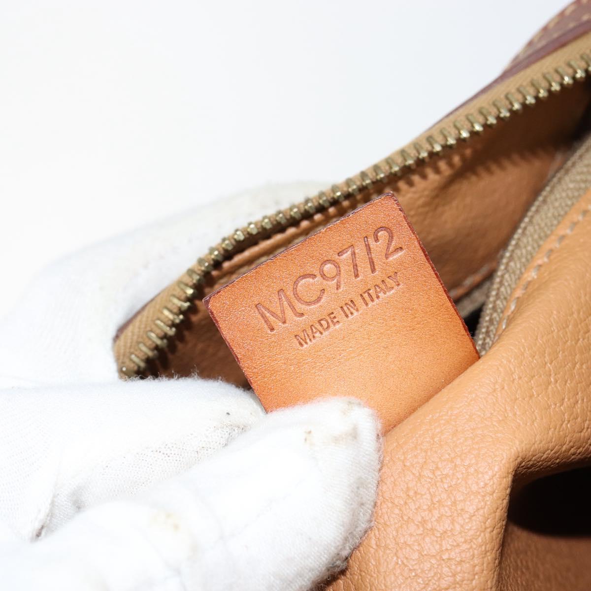 CELINE Macadam Canvas Hand Bag PVC Leather Brown Gold Auth 144603