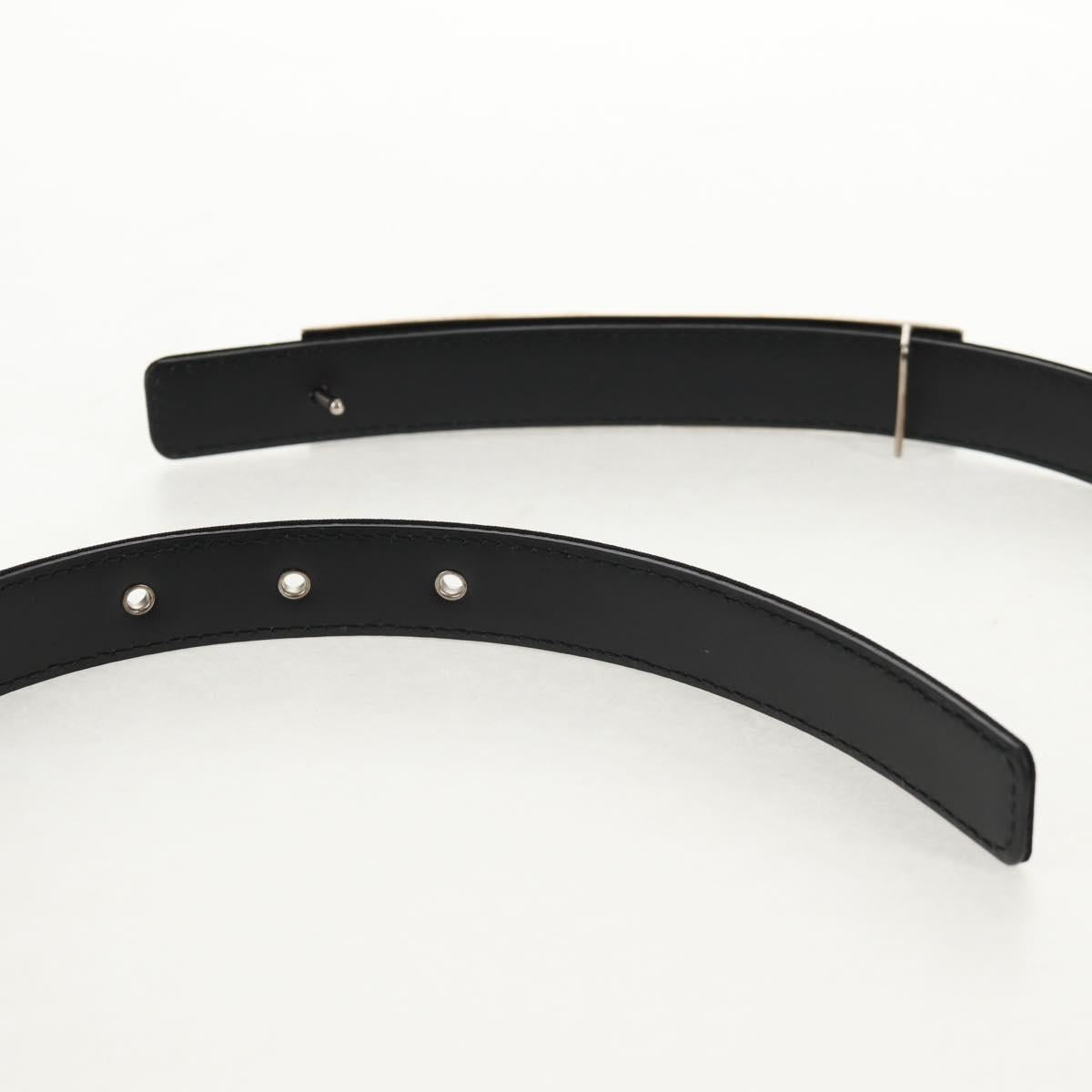 CHANEL Belt Leather 35.8"" Black CC Auth 144605M