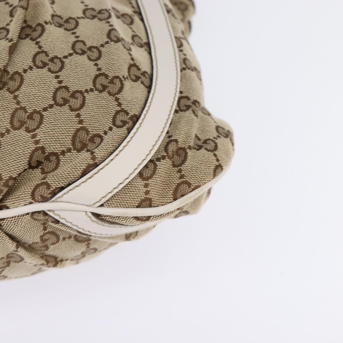 GUCCI GG Canvas Abbey Shoulder Bag Beige Gold 204940 Auth 144608