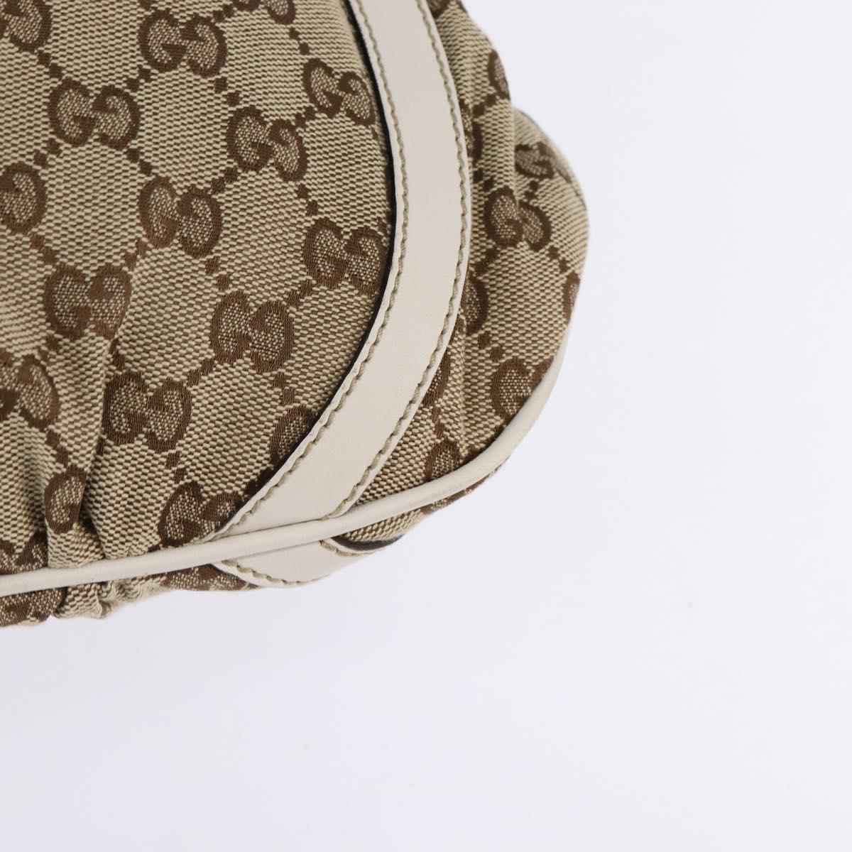 GUCCI GG Canvas Abbey Shoulder Bag Beige Gold 204940 Auth 144608