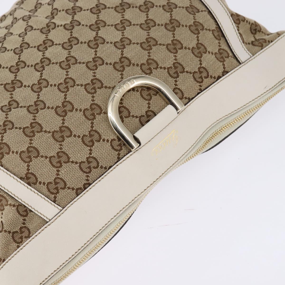 GUCCI GG Canvas Abbey Shoulder Bag Beige Gold 204940 Auth 144608
