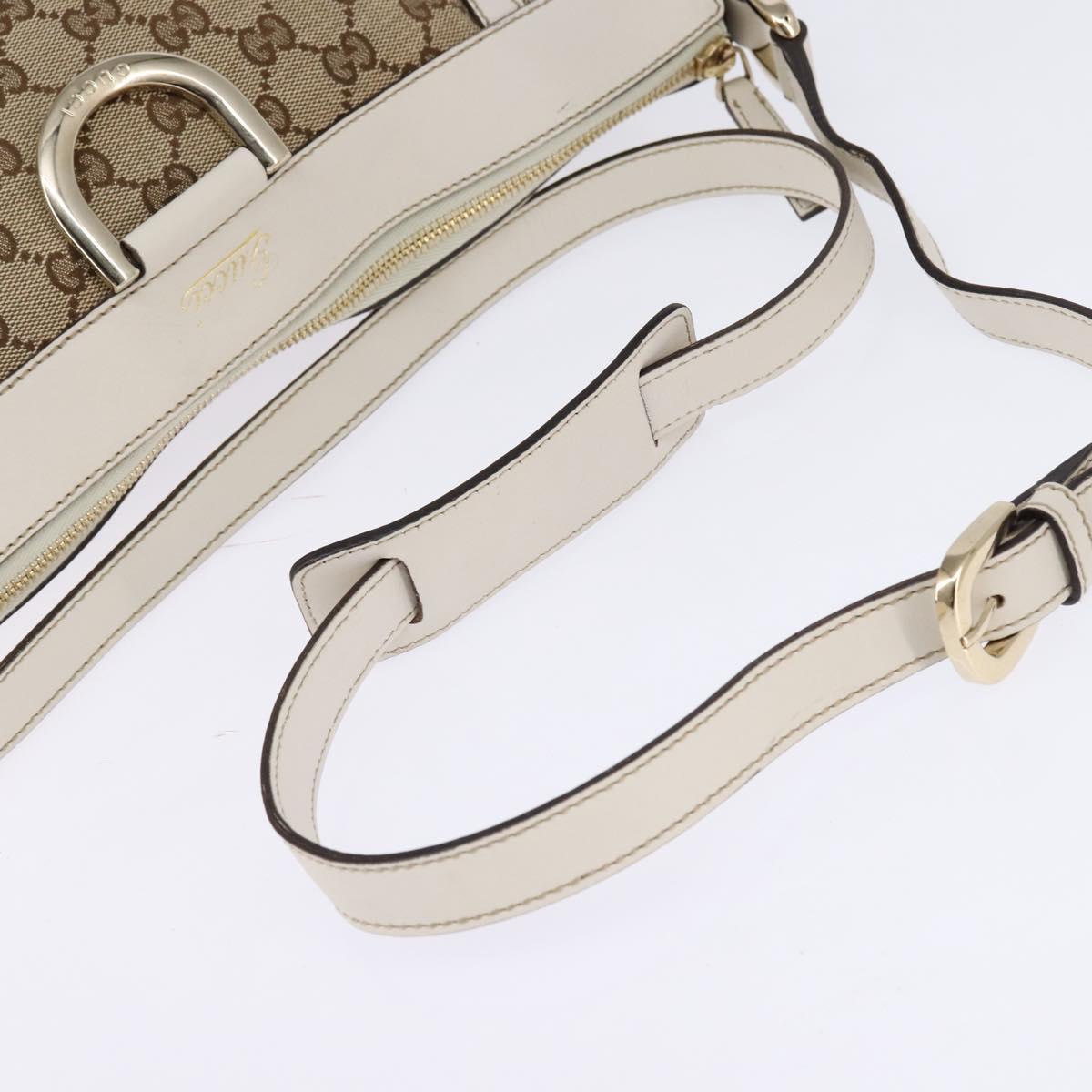GUCCI GG Canvas Abbey Shoulder Bag Beige Gold 204940 Auth 144608
