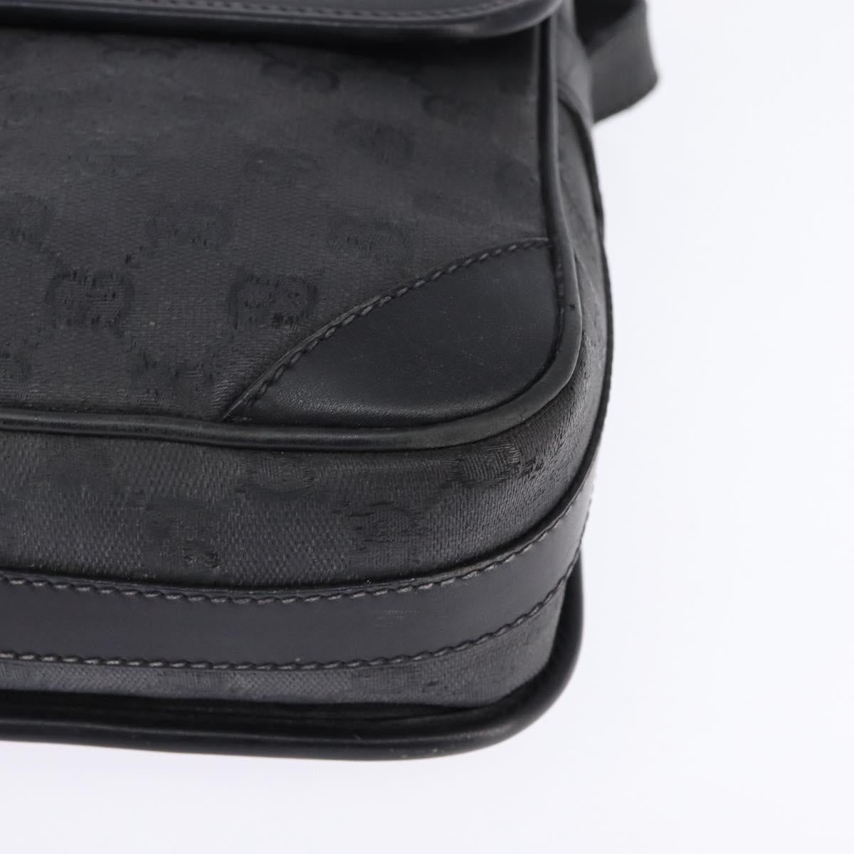 GUCCI GG Canvas Shoulder Bag Black Gold 001 261 0613 Auth 144610