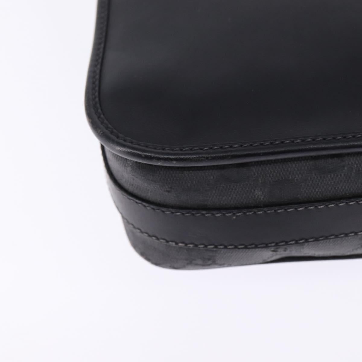 GUCCI GG Canvas Shoulder Bag Black Gold 001 261 0613 Auth 144610