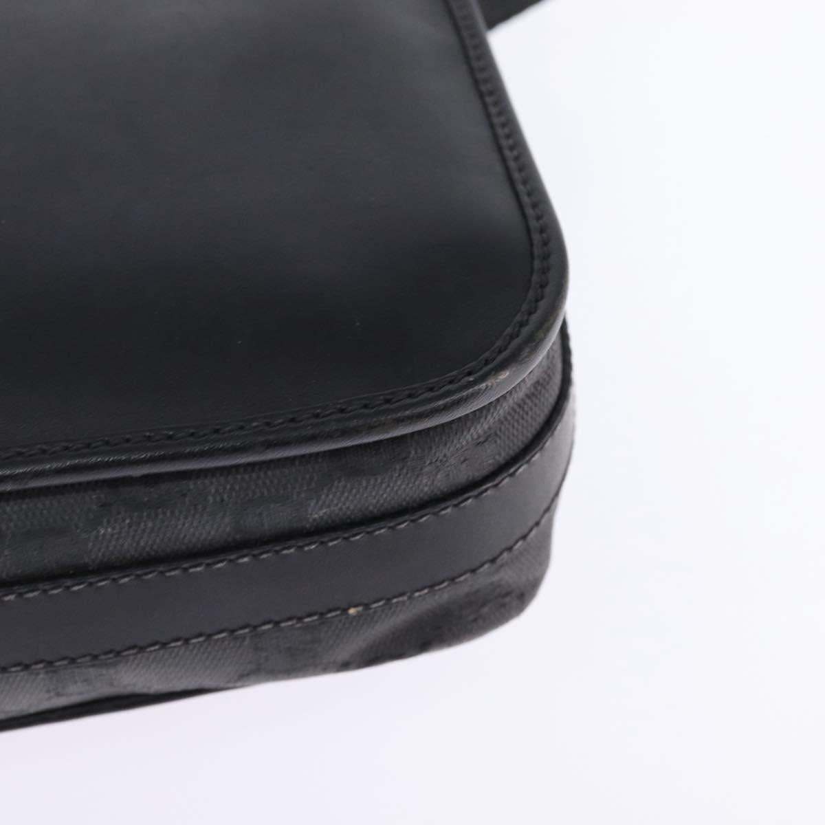 GUCCI GG Canvas Shoulder Bag Black Gold 001 261 0613 Auth 144610