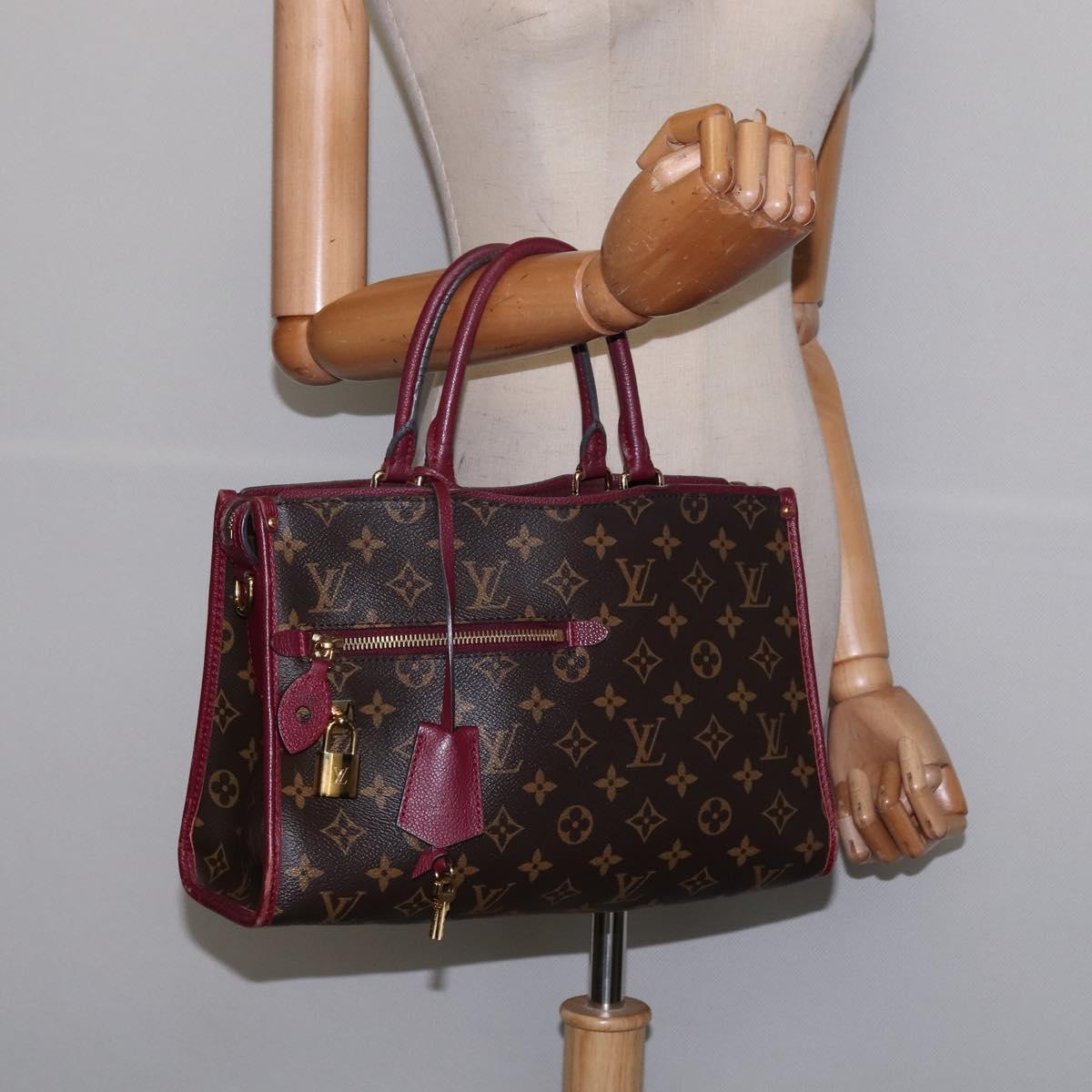 LOUIS VUITTON Monogram PopincourtPM Hand Bag 2way Wine Red M43462 LV Auth 144618