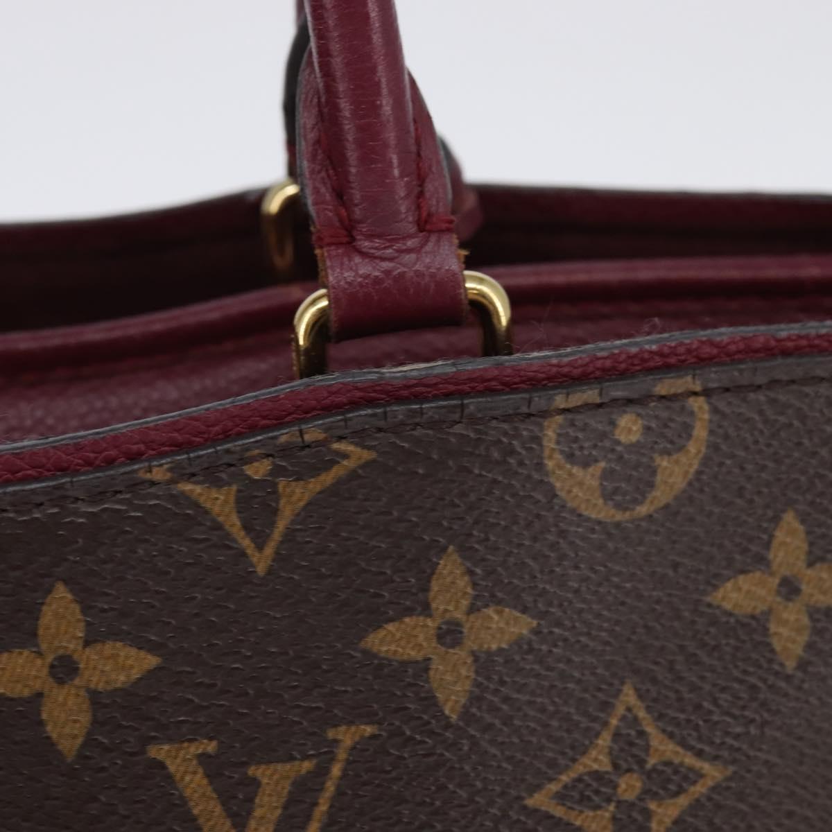 LOUIS VUITTON Monogram PopincourtPM Hand Bag 2way Wine Red M43462 LV Auth 144618