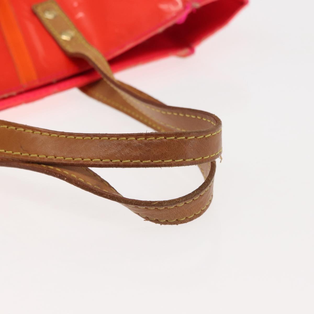 LOUIS VUITTON Monogram Vernis Fluo Reade MM Hand Bag Pink M91900 LV Auth 144619