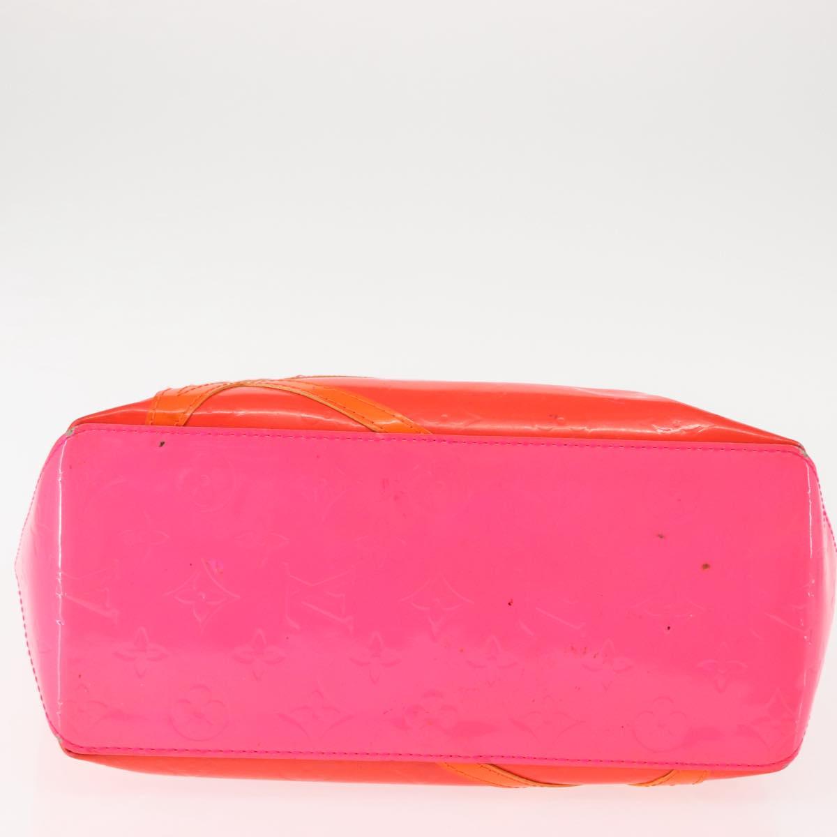 LOUIS VUITTON Monogram Vernis Fluo Reade MM Hand Bag Pink M91900 LV Auth 144619