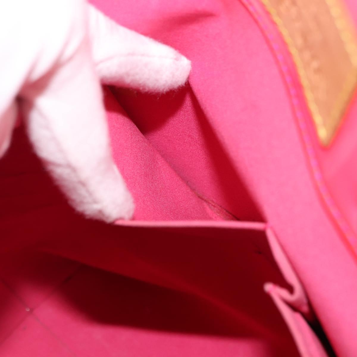 LOUIS VUITTON Monogram Vernis Fluo Reade MM Hand Bag Pink M91900 LV Auth 144619