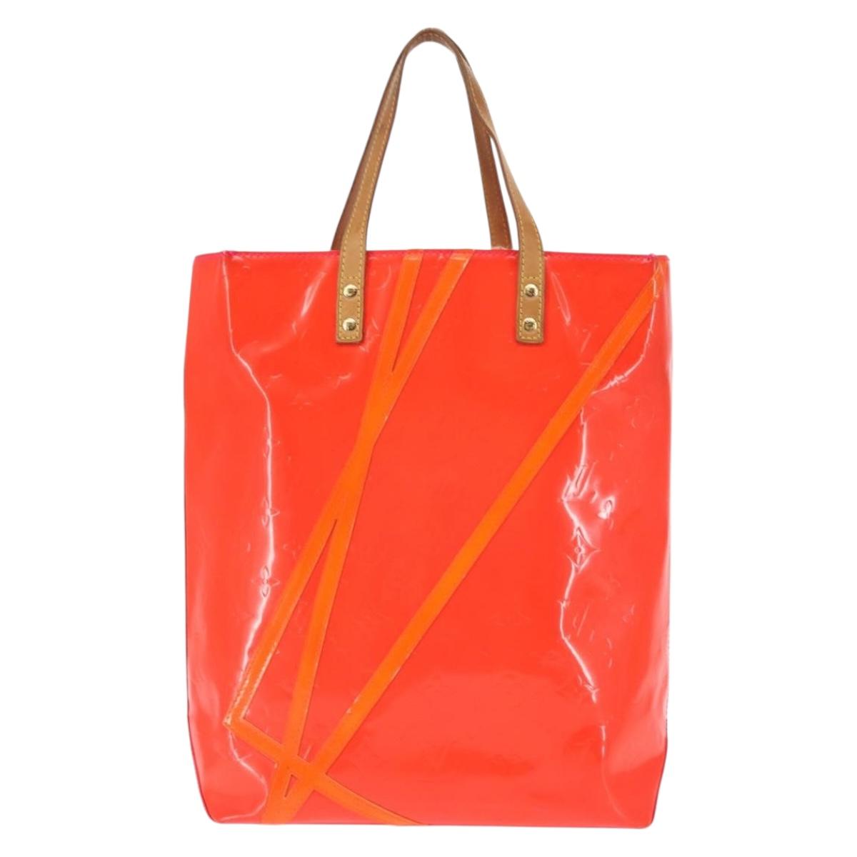 LOUIS VUITTON Monogram Vernis Fluo Reade MM Hand Bag Pink M91900 LV Auth 144619