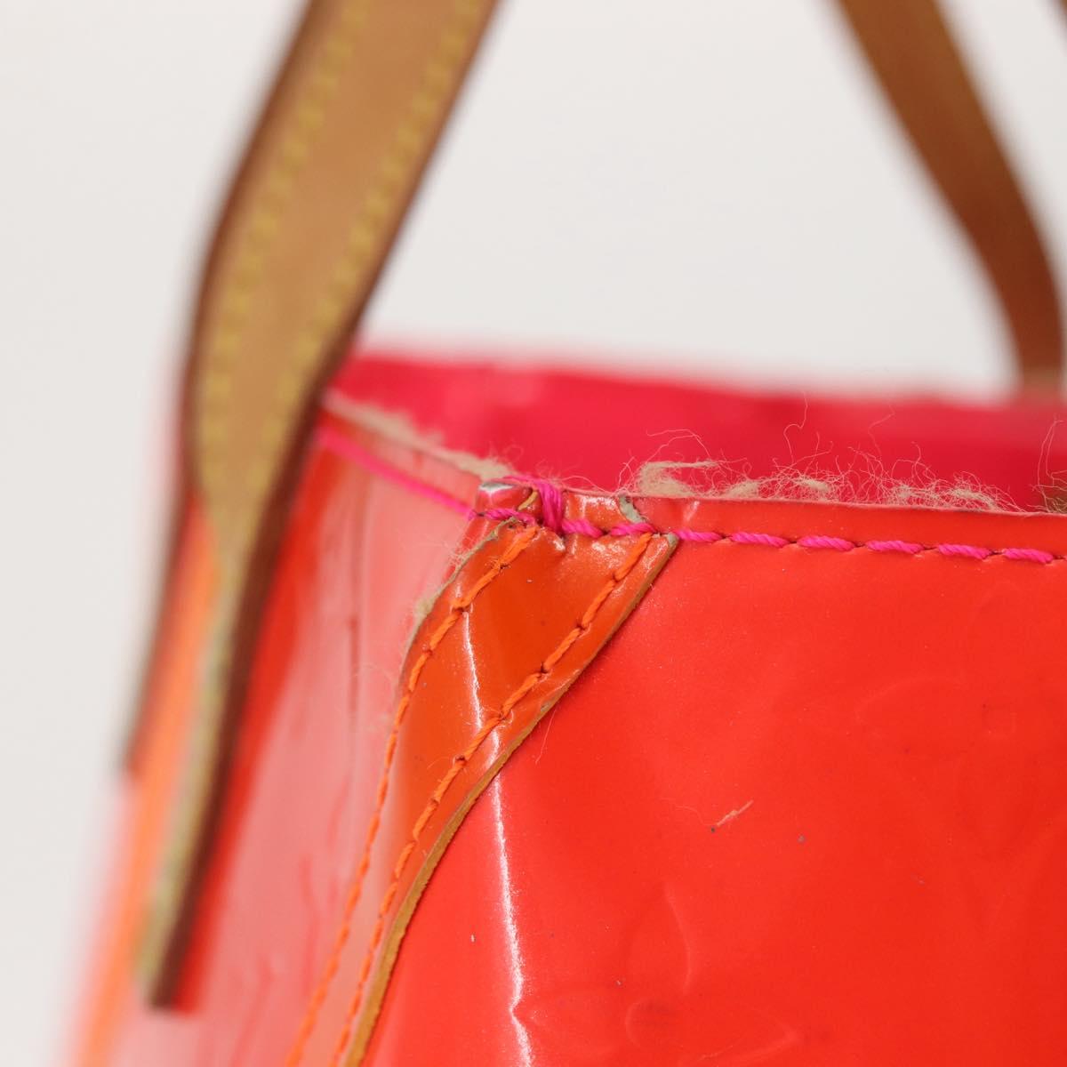 LOUIS VUITTON Monogram Vernis Fluo Reade MM Hand Bag Pink M91900 LV Auth 144619