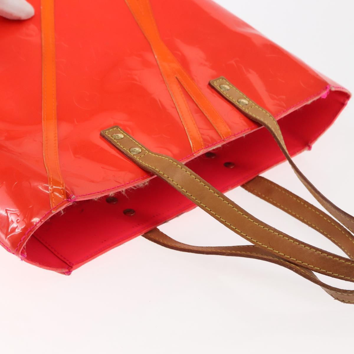 LOUIS VUITTON Monogram Vernis Fluo Reade MM Hand Bag Pink M91900 LV Auth 144619