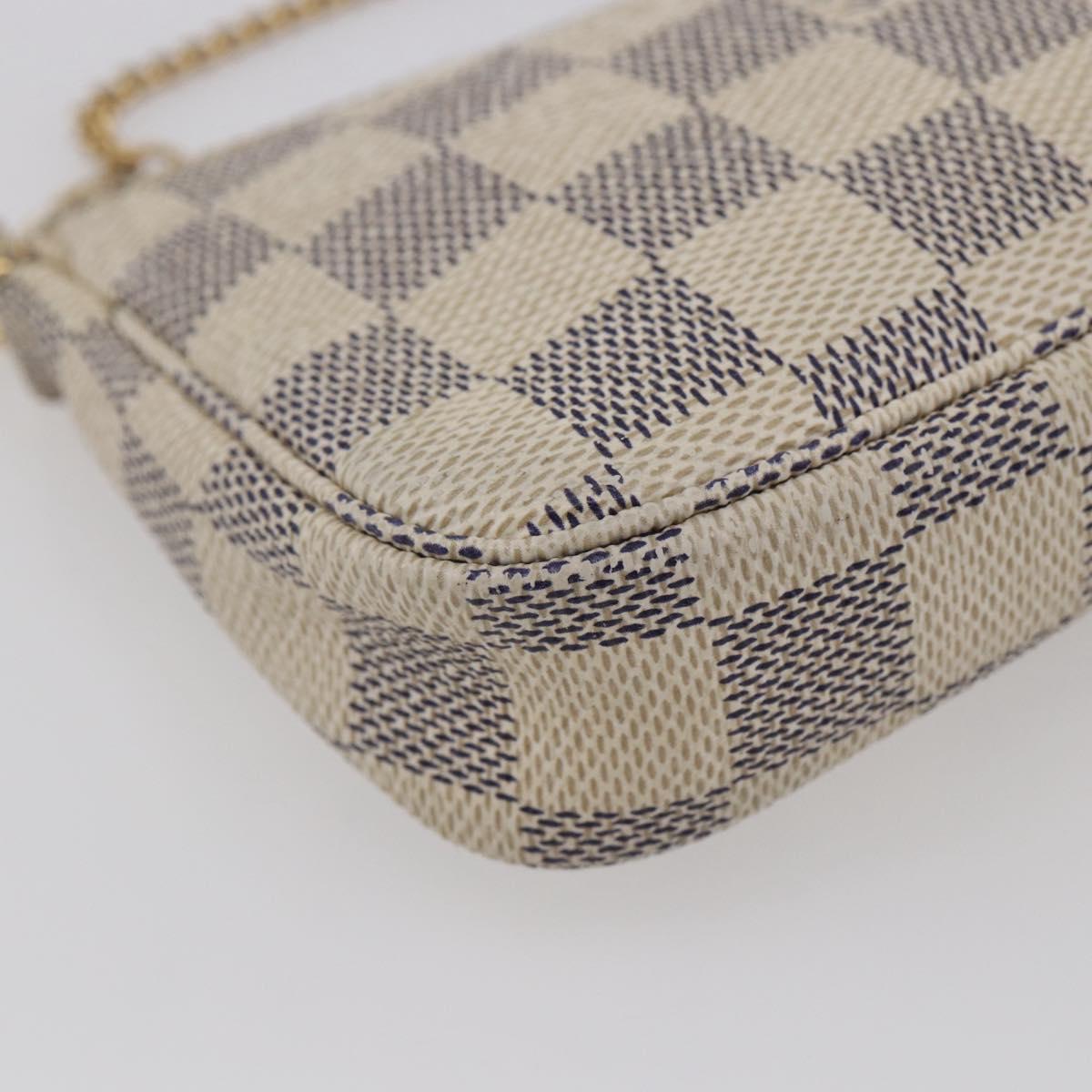 LOUIS VUITTON Damier Azur Mini Pochette Accessoires Pouch N63005 LV Auth 144622