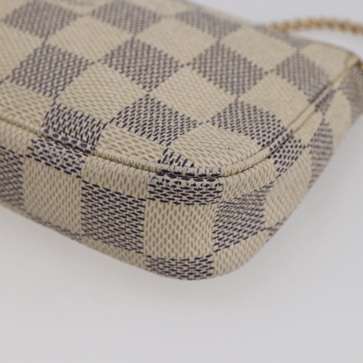 LOUIS VUITTON Damier Azur Mini Pochette Accessoires Pouch N63005 LV Auth 144622