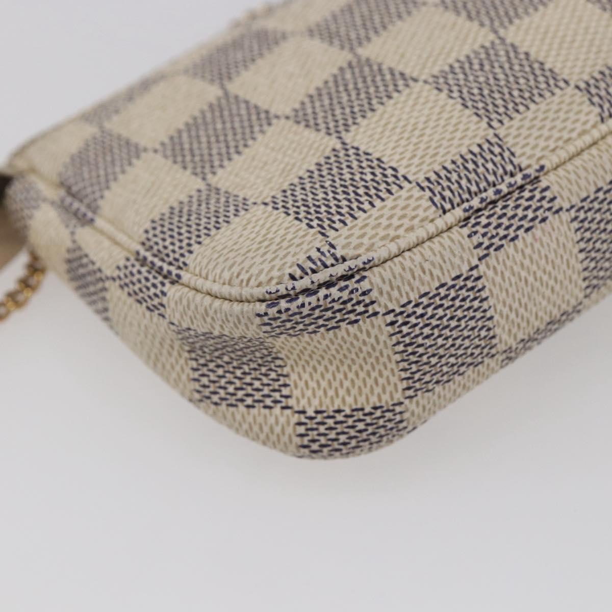 LOUIS VUITTON Damier Azur Mini Pochette Accessoires Pouch N63005 LV Auth 144622