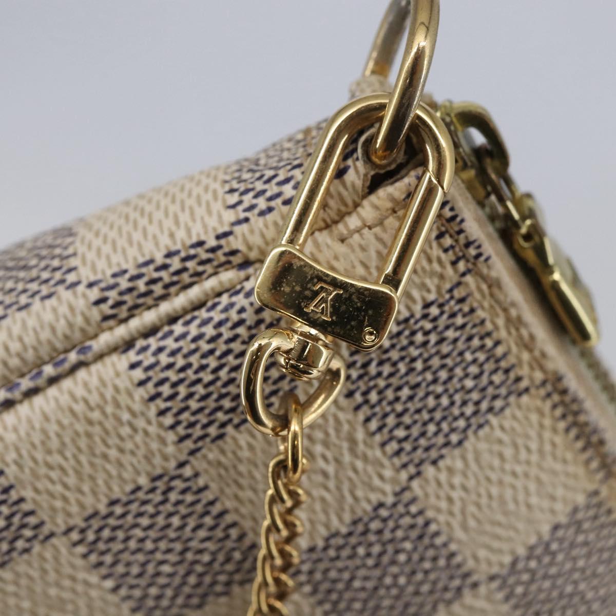 LOUIS VUITTON Damier Azur Mini Pochette Accessoires Pouch N63005 LV Auth 144622