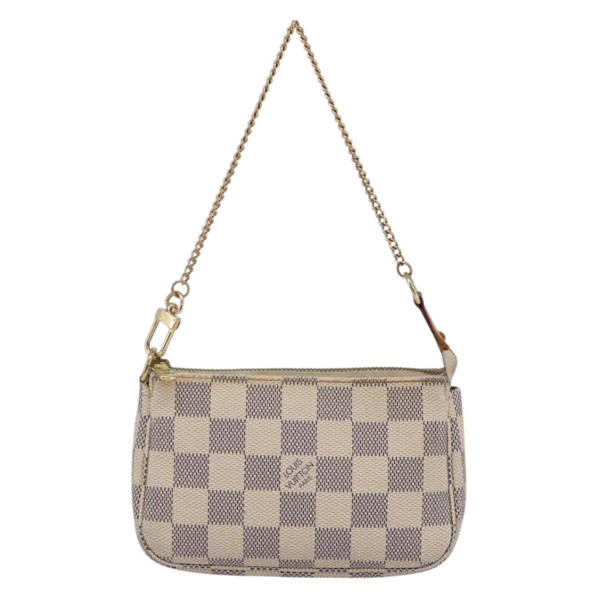 LOUIS VUITTON Damier Azur Mini Pochette Accessoires Pouch N63005 LV Auth 144622