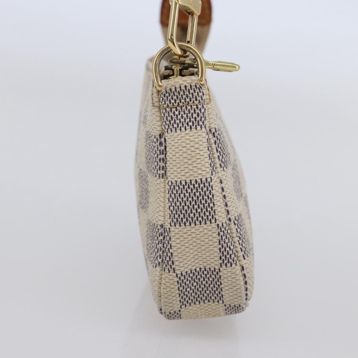 LOUIS VUITTON Damier Azur Mini Pochette Accessoires Pouch N63005 LV Auth 144622