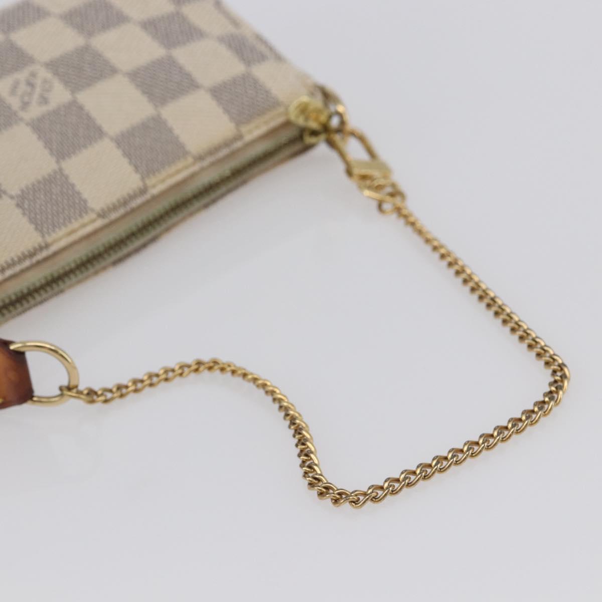 LOUIS VUITTON Damier Azur Mini Pochette Accessoires Pouch N63005 LV Auth 144622