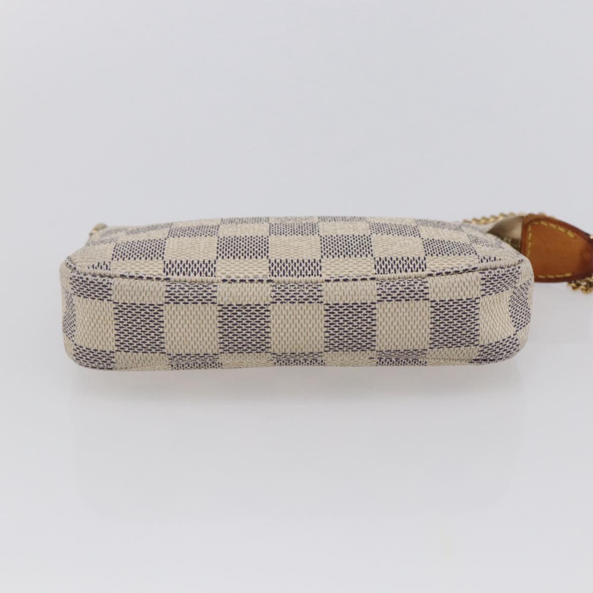 LOUIS VUITTON Damier Azur Mini Pochette Accessoires Pouch N63005 LV Auth 144622