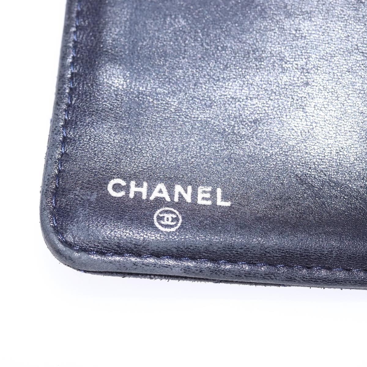 CHANEL Matelasse COCO Mark Long Wallet Leather Black CC Auth 144624