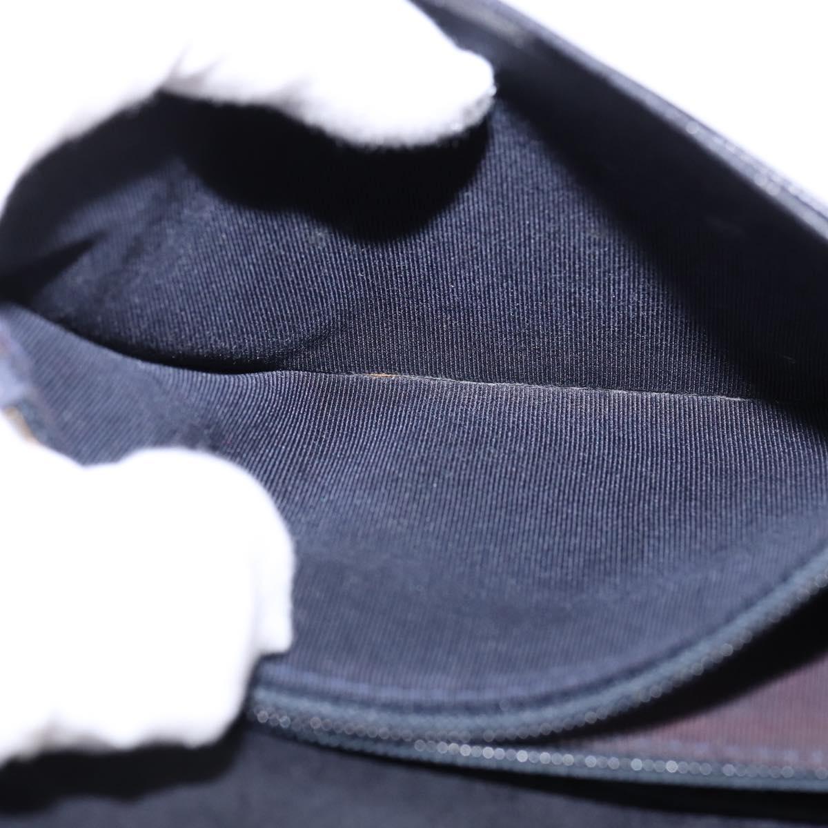 CHANEL Matelasse COCO Mark Long Wallet Leather Black CC Auth 144624