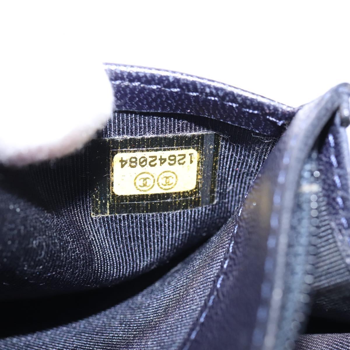 CHANEL Matelasse COCO Mark Long Wallet Leather Black CC Auth 144624