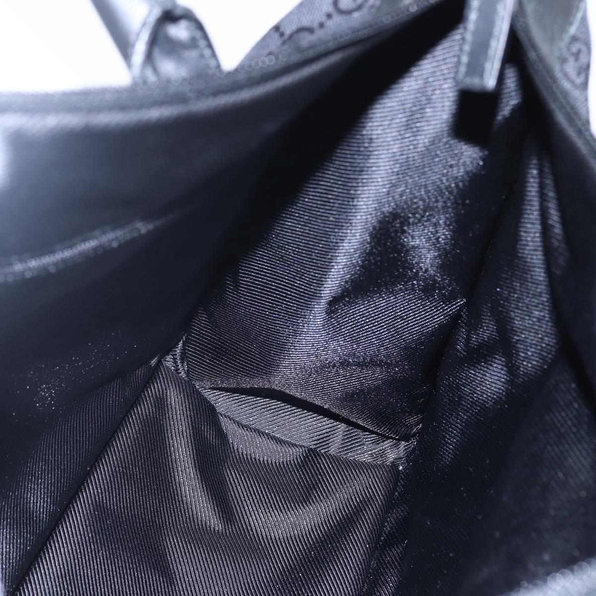GUCCI GG Canvas Hand Bag Black Silver 000 0854 Auth 144629