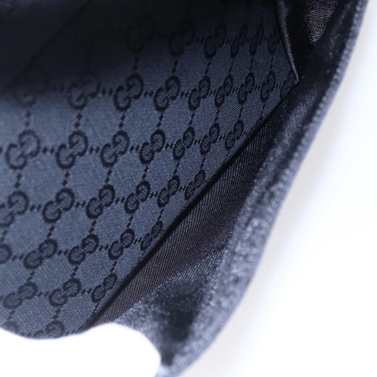 GUCCI GG Canvas Hand Bag Black Silver 000 0854 Auth 144629