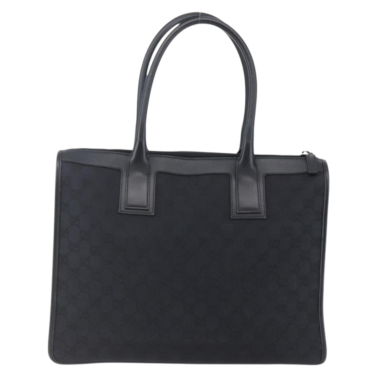 GUCCI GG Canvas Hand Bag Black Silver 000 0854 Auth 144629