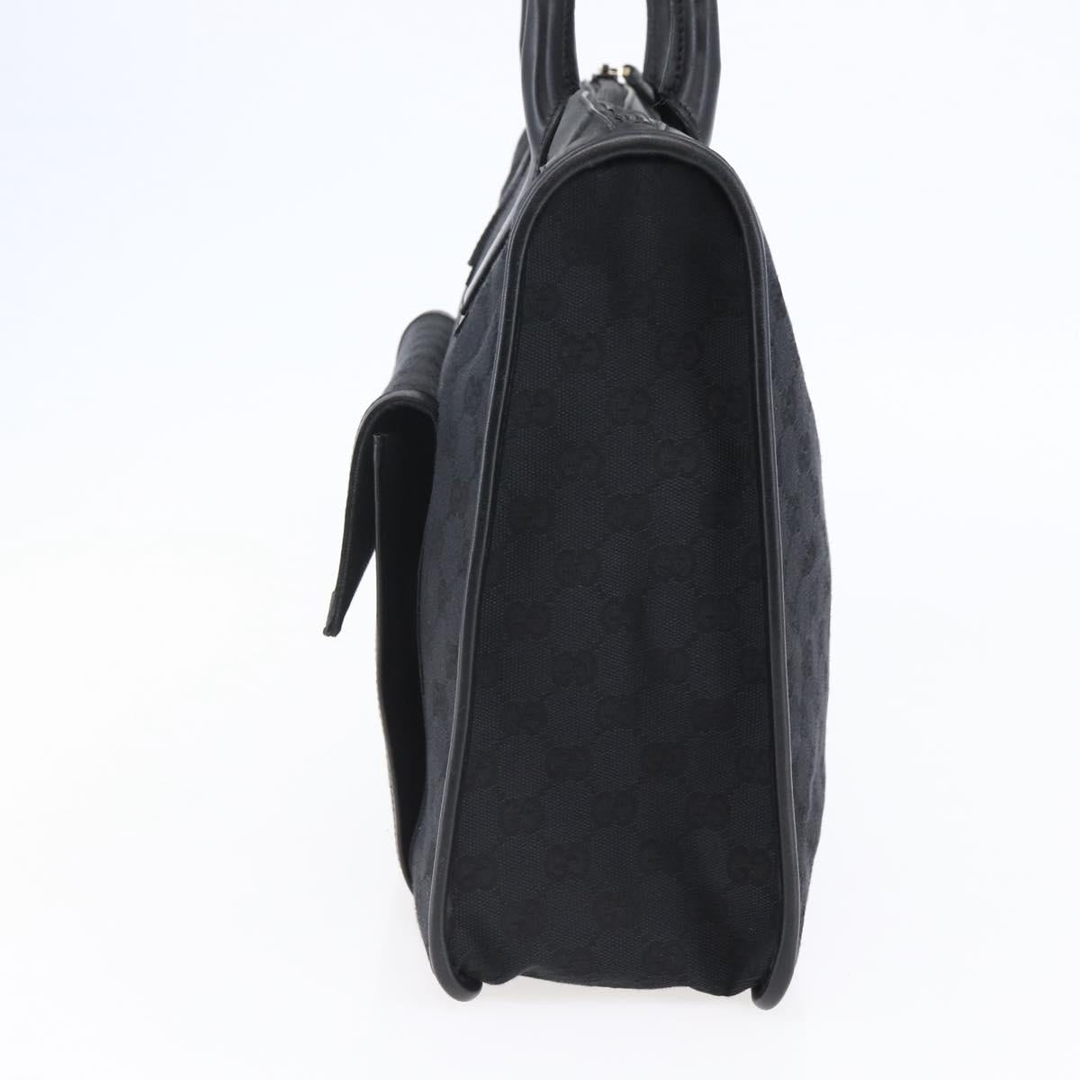 GUCCI GG Canvas Hand Bag Black Silver 000 0854 Auth 144629