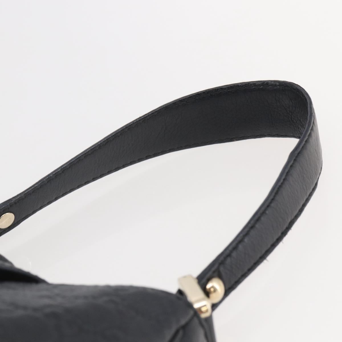 GUCCI GG Canvas Guccissima Shoulder Bag Leather Black Gold 233608 Auth 144630V